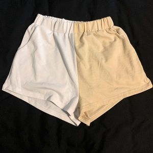 White and cream colored shorts